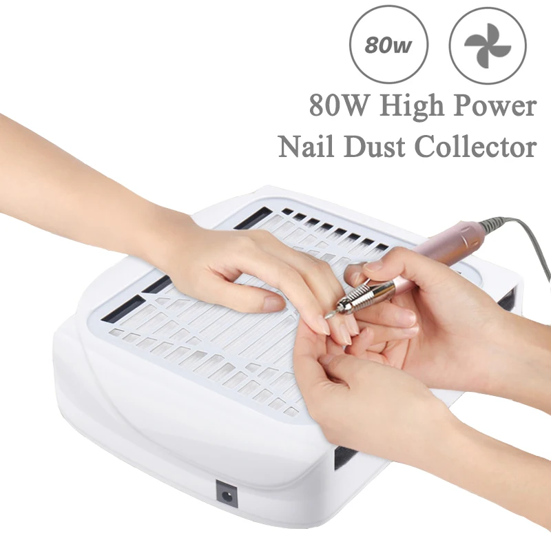 

80W High Power Vacuum Cleaner Nail Dust Collector Manicure Machine Tools Nail Fan Art Salon Equipment With Replaceable Filter