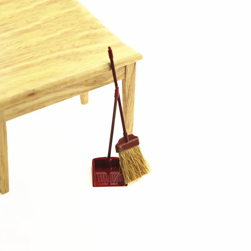 

1/12 Scale Dollhouse Miniature Broom and Dustpan Set Model for 6inch Action Figure Dolls BJD GSC OB11 Toy Model