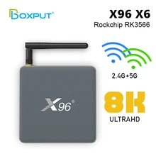 X96 X6 Android 11 TV Box Rockchip 3566 8GB RAM 128GB ROM Support 2T2R MIMO Dual Wifi 4K USB3.0 1000M RK3566 Media Play TVBOX X96