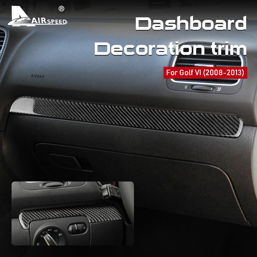 

AIRSPEED LHD RHD для Volkswagen VW Golf 6 GTI MK6 2008-2013 Аксессуары стикер из углеродного волокна полоса центральной консоли внутренняя отделка