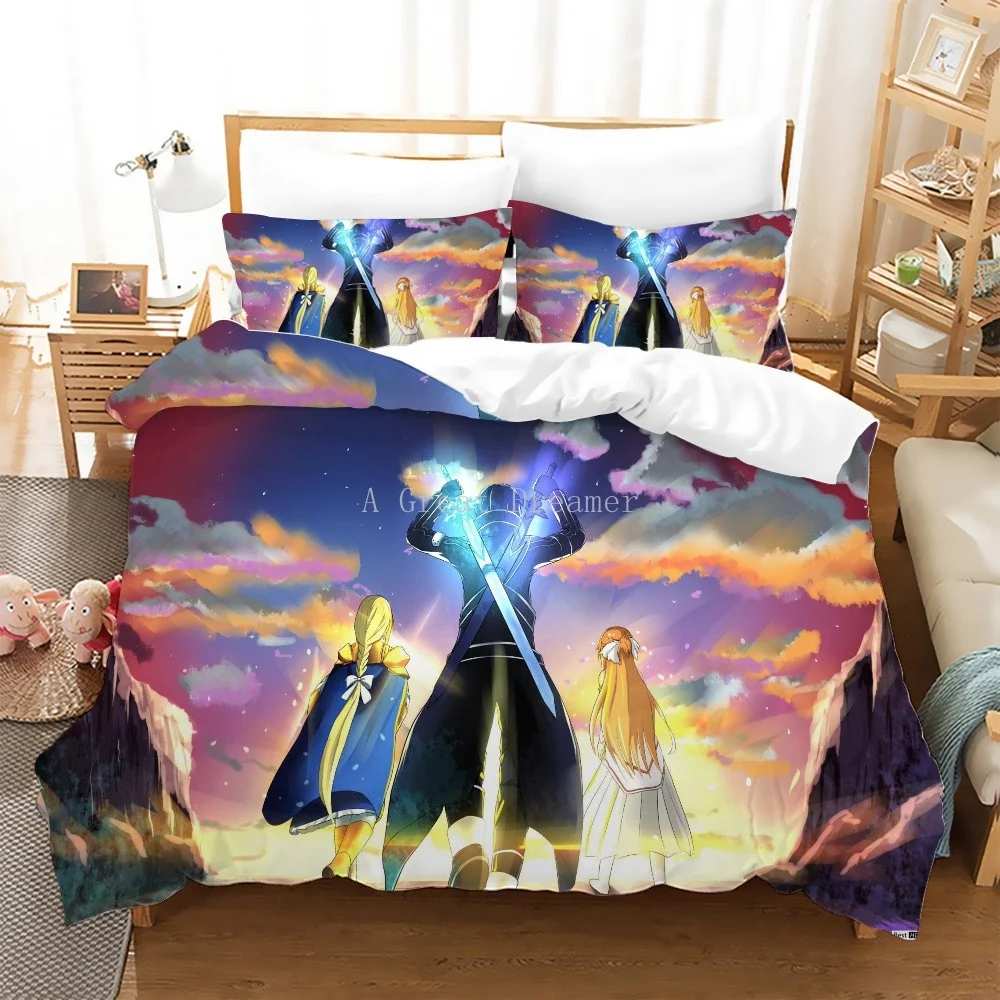 Комплект постельного белья из 2/3 шт. пододеяльник с изображением девушки аниме
