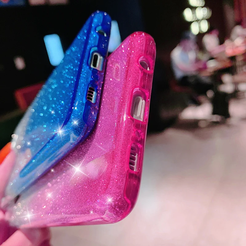 Чехол из ТПУ с градиентными блестками для Samsung Galaxy S7 S8 S9 S10 Plus 5G A10 A20 A30 A40 A50 A70 J4 J6 J8