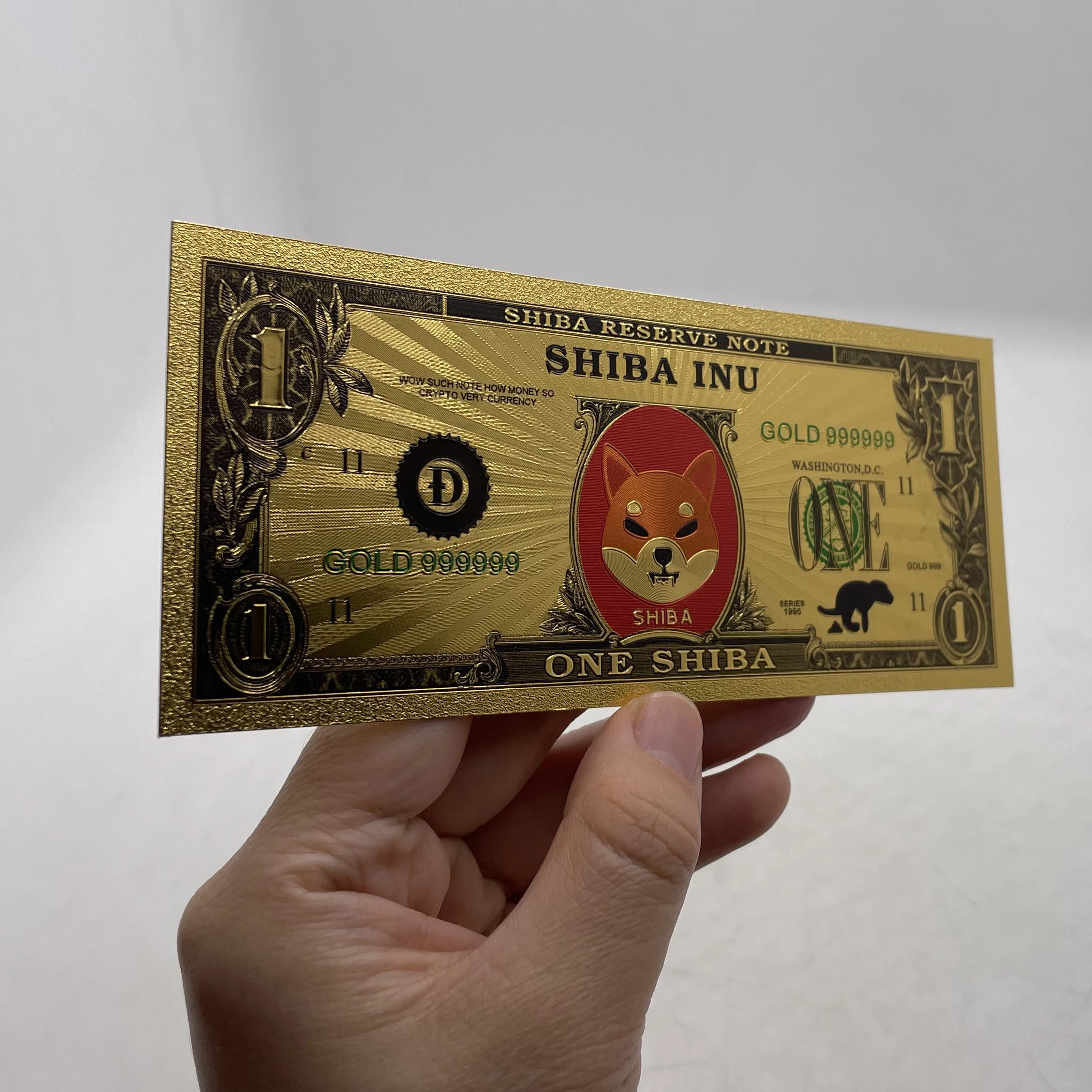 Beautiful Dogecoin Killer Shiba Inu Gold Banknote (SHIB) CRYPTO Metal Plated Physical Shib Red Coin Doge | Дом и сад