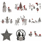 Зимние искусственные металлические Вырубные штампы в виде лосят, снеговика, звезды, сделай сам, скрапбукинг, альбом для открыток, рукоделие, трафарет, новинка 2020