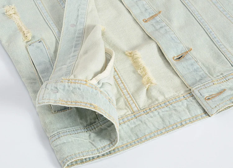 

summer style Men's denim vest slim men denim Outerwear Coats Moto & Biker blue hole Sleeveless vest for men big size 4xl 5xl