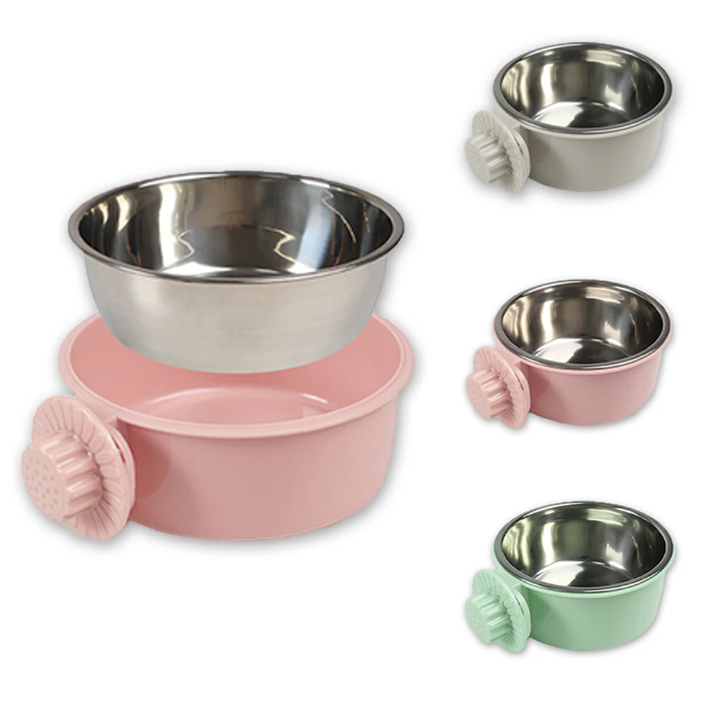 Двухслойная миска для кормления домашних животных клетка подвесная кормушка