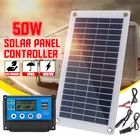 Поли солнечная панель, 50 Вт 12 В5 В + контроллер 102030A40A50A, двойной USB-выход, солнечные элементы, для наружного зарядного устройства аккумуляторов