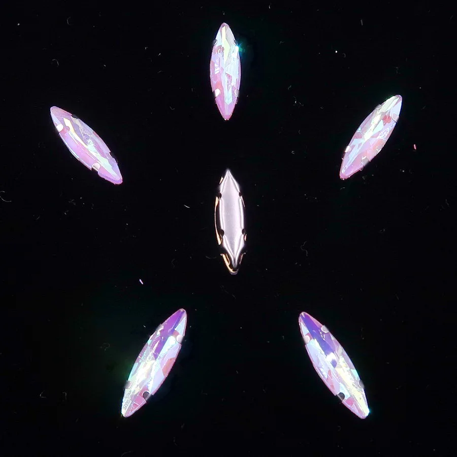 A39 Violet AB Серебряная цепь коготь настройки 50 шт./упак. 4*15 мм желейные конфеты стекло с украшением в виде кристаллов Наветт Маркиза Форма пришить стразы кристаллы одежды «сделай сам» - Цвет: A39 Violet AB