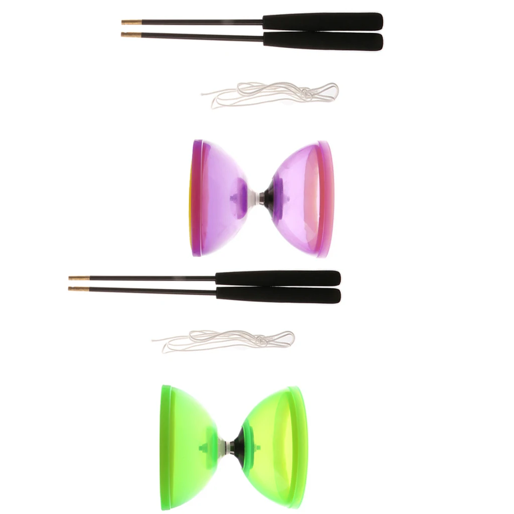 2x Профессиональный 1-подшипник 5-дюймовый китайский йо-йо Diabolo игрушка& Алюминий палочки