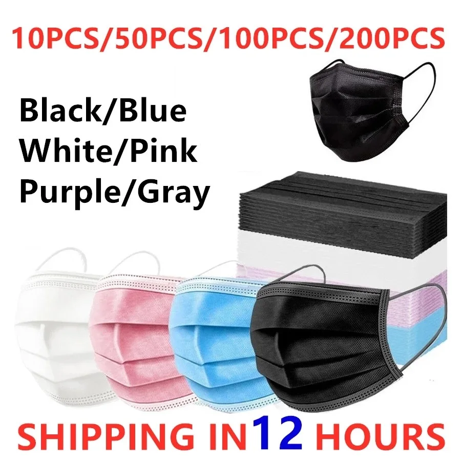 Одноразовая женская маска для рта трехслойная Нетканая дышащая лица с петлями