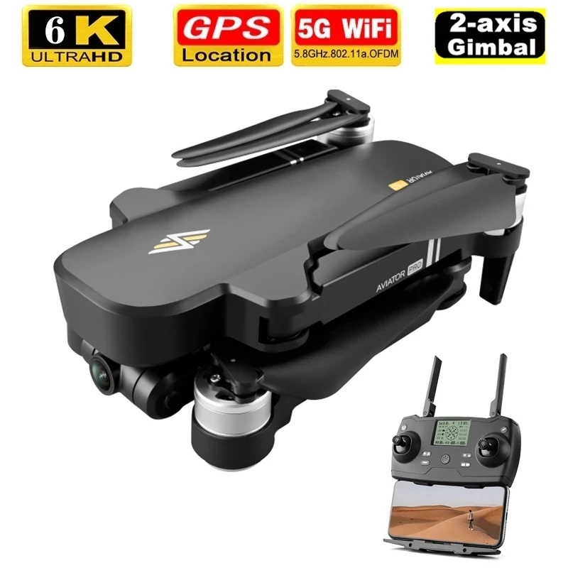 

2021 NEW 8811 Pro Drone 6k HD Mechanical Gimbal Camera 5G Wifi Gps System Supports 32G TF Card Drones Distance 2km Flight 28 Min