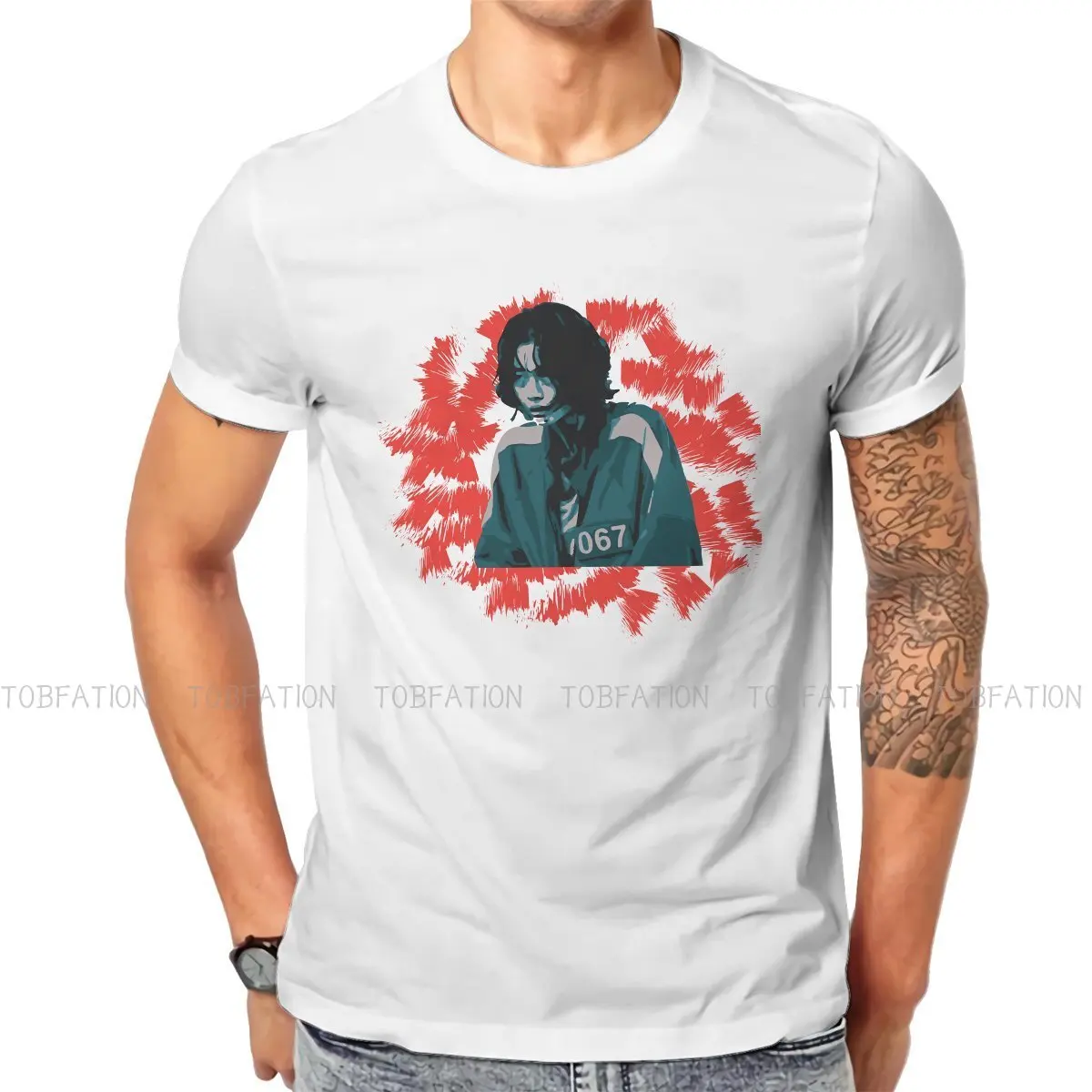 

Мужская футболка с принтом игра кальмар, мягкие летние толстовки Kang Sae, футболка высокого качества, модные пушистые футболки