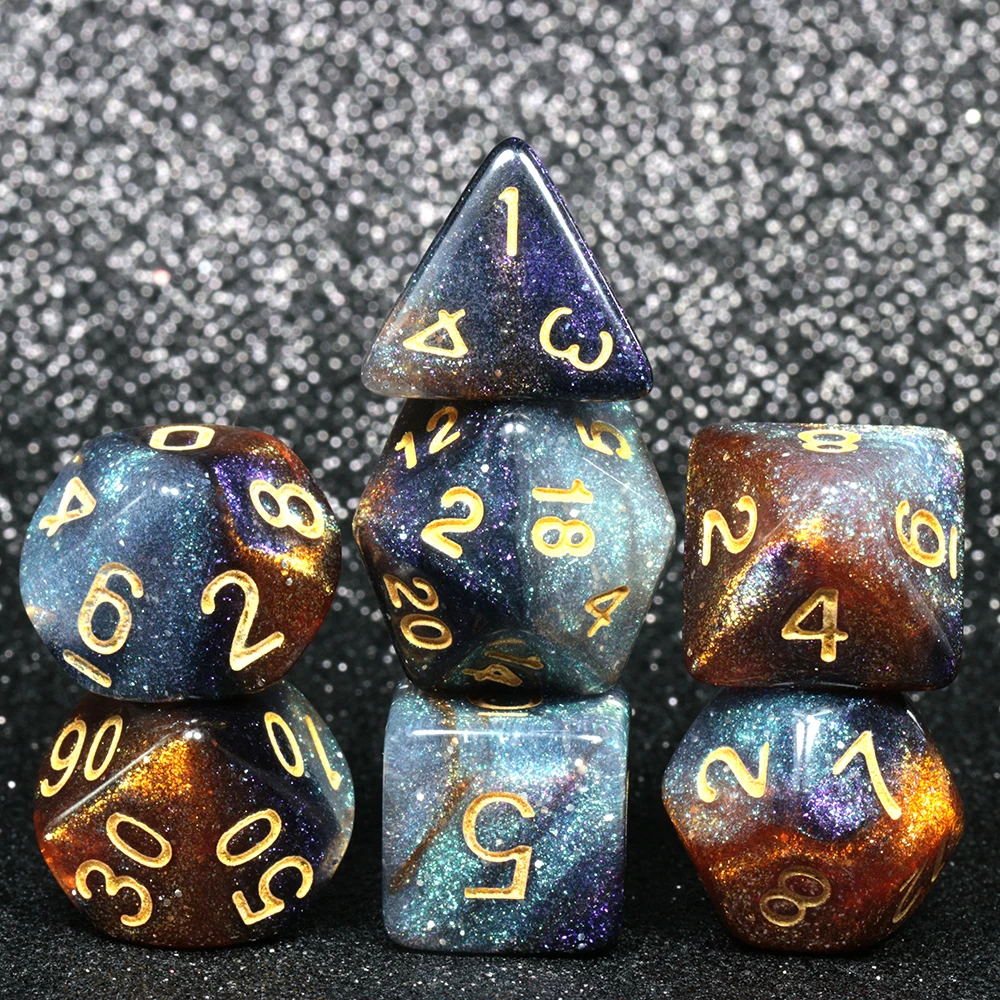 Супер Вселенная Галактика игральные кости DND набор D4-D20 Подземелья и Драконы РПГ лучшие подарки 8 цветов на выбор игра в кости
