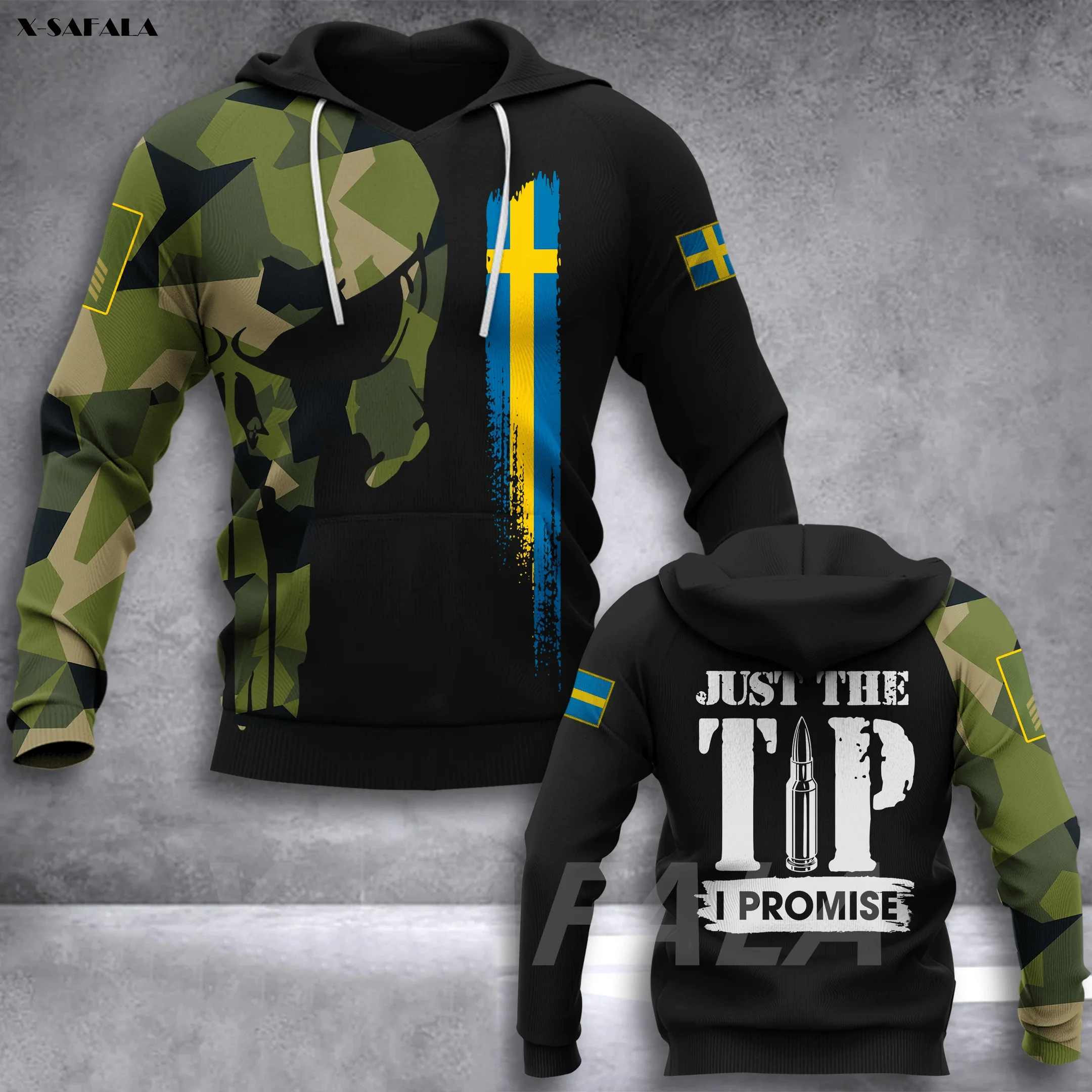 DENMARK Army Veteran Skull Flag 3D Printed Hoodie Man Female Zipper Pullover Sweatshirt Hooded Jersey Streetwear Tracksuits | Мужская