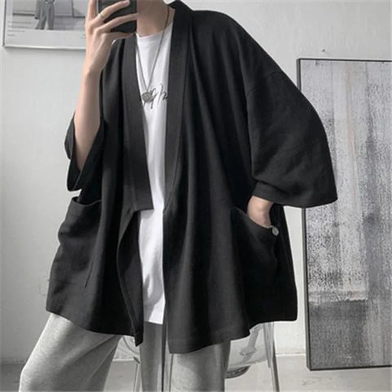 

Geskeey Sun Proof Clothes Style Daopao Couple Guochao Ancient Chinese Cotton Kimono Japanese Summer Element Thin Coat