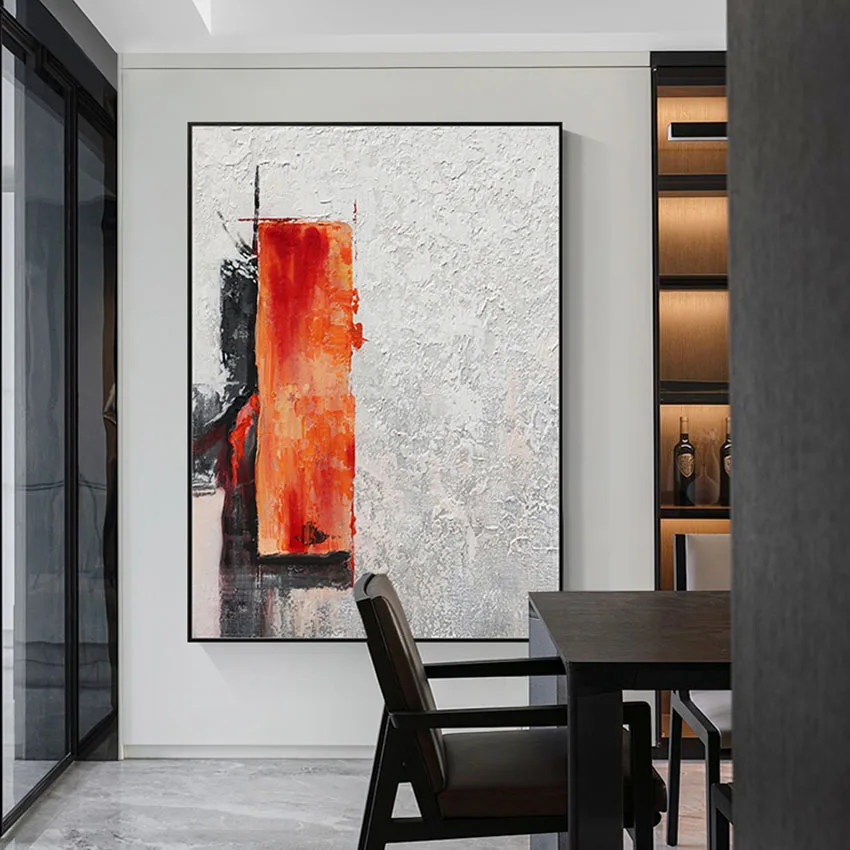 Ручная роспись маслом на холсте Красный абстрактный постер настенное украшение