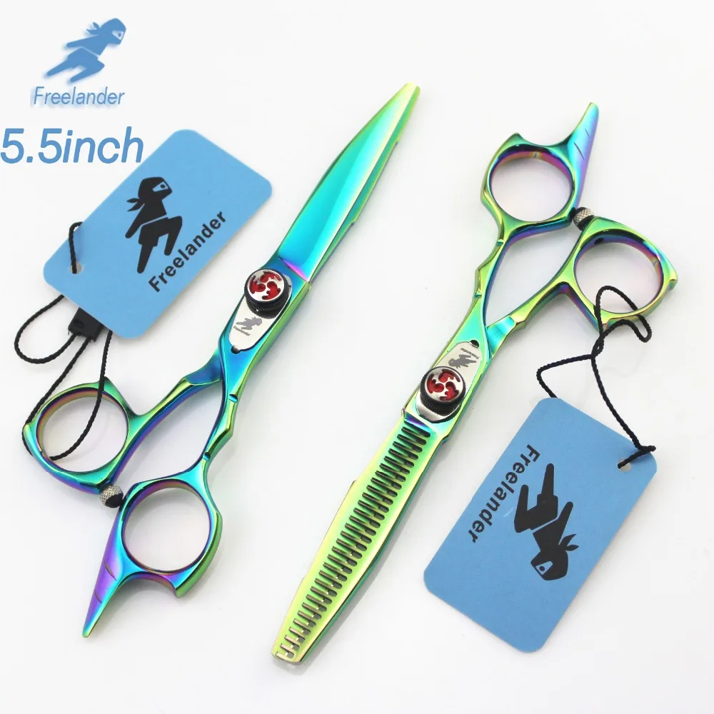 

5.5 inch green scissors Freelander professional hair scissors scissors scissors set Barber scissors high quality salon