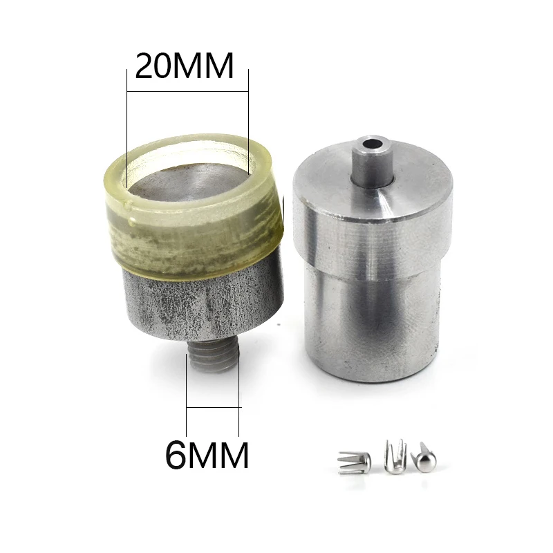 

20mm and 25mm button molds. Button installation tool. One set for each size