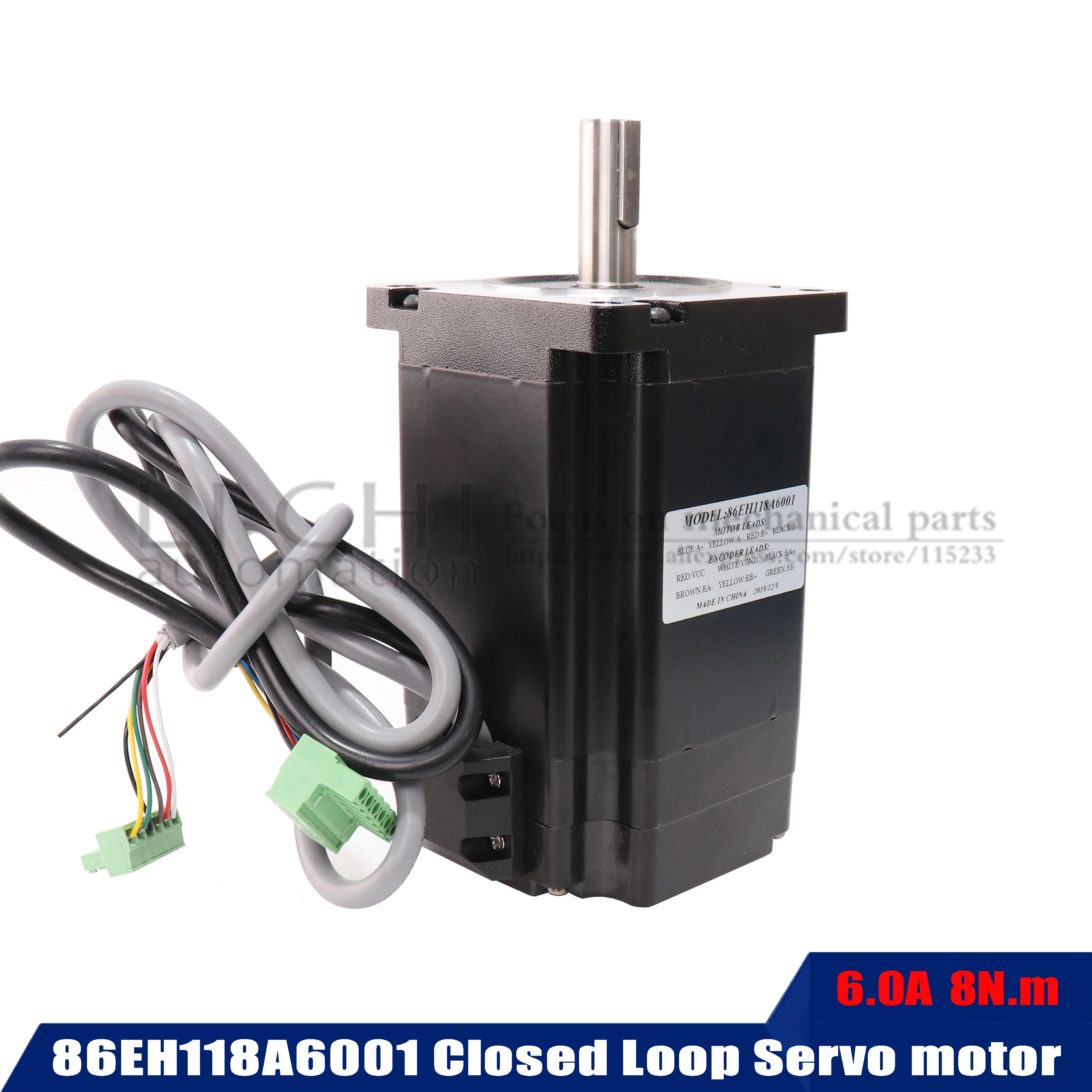 NEMA34 шаг серводвигатель 86EH118A6001 6.0A 8N.m 118 мм замкнутый цикл Серводвигатель для CNC 3D