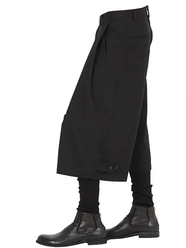 Корейские модные мужские свободные брюки с широкими штанинами для мужчин и