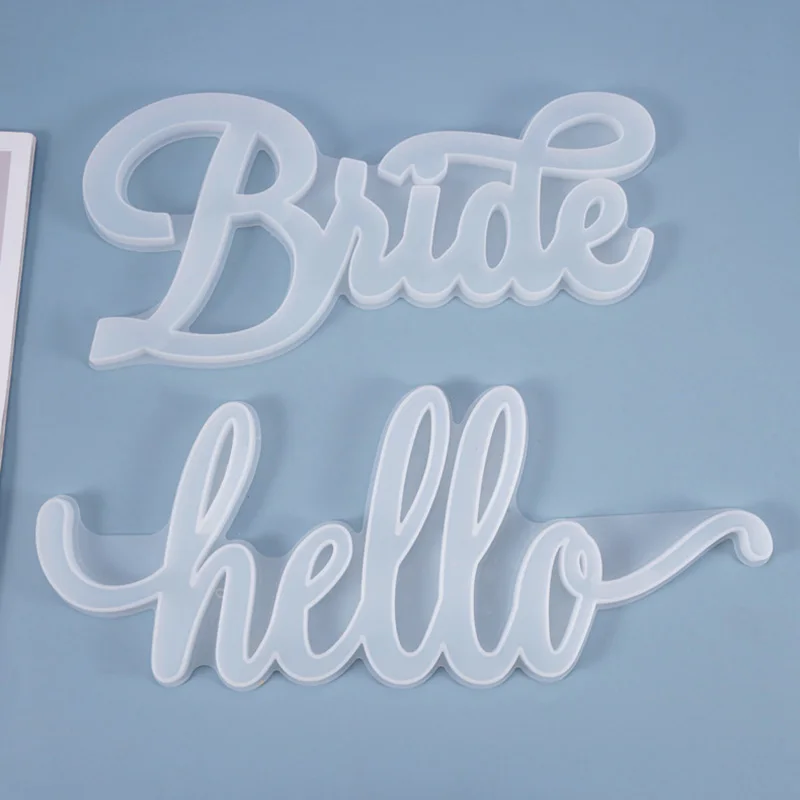 

DIY Crystal Epoxy Mold English Blessing Words Hello Listing House Number Bride Pendant Silicone Mold