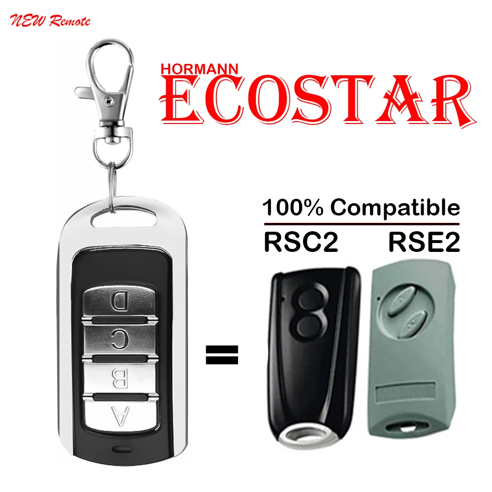 

100% совместимый пульт дистанционного управления HORMANN ECOSTAR RSC2/RSE2 для ворот гаража, 433,92 МГц, электрический ключ управления воротами