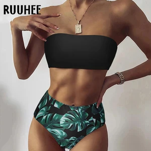 Комплект бикини RUUHEE Женский, с высокой талией, 2021