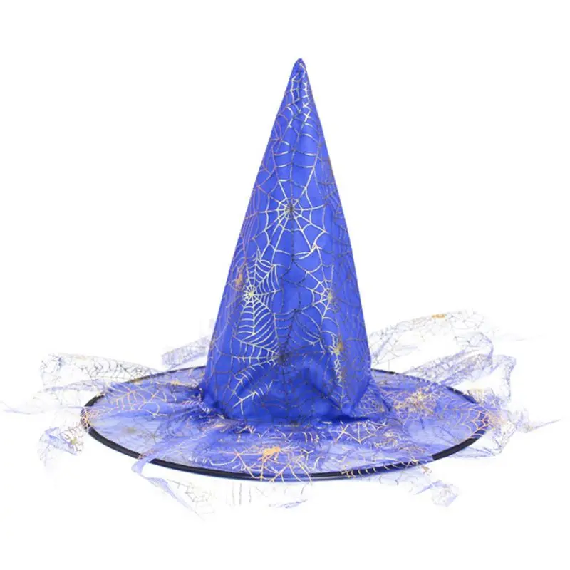 Для взрослых и детей унисекс шляпа злой ведьмы с бронзовой паутинной вуалью