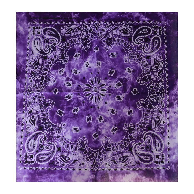 tie dye purple FOXMOTHER, новинка, хип-хоп, хлопок, 55 см* 55 см, черные, красные банданы с принтом пейсли для женщин/мужчин/мальчиков/девочек - Цвет: tie dye purple