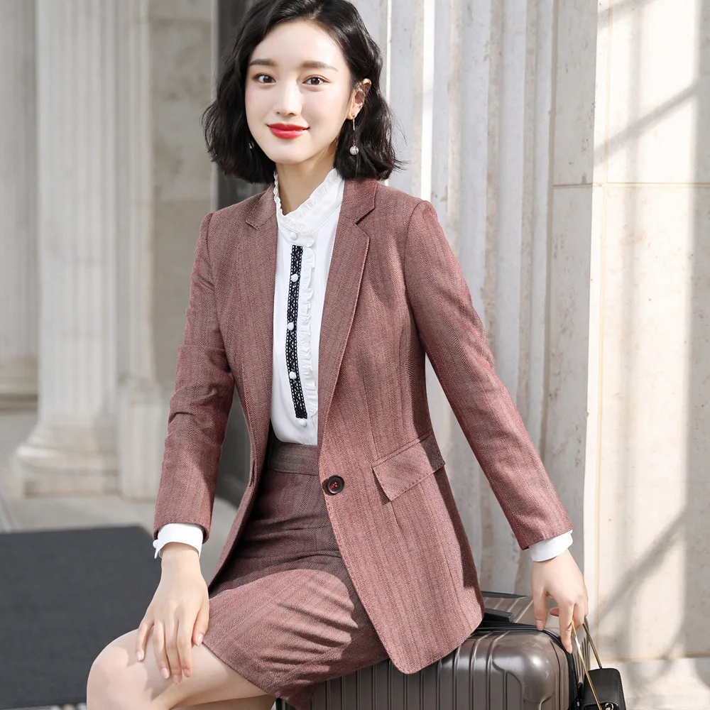 Женский костюм высокое качество офисные брюки Блейзер элегантная официальная