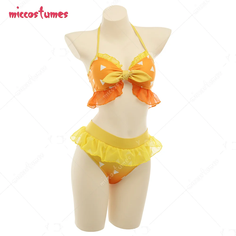 

Women Halter Triangle Ruffled Bikini Top and Shorts Set Swimming Suit Bathing Suit Beach Swimsuit Outfit Cosplay