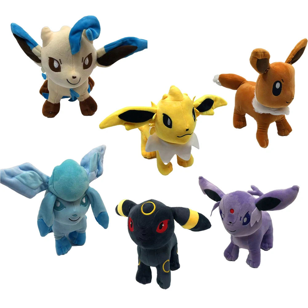 

6 Style Pokemon Anime Eevee Jolteon Umbreon Espeon Flareon Vaporeon Plush Doll Kid Toy Birthday Halloween Gifts About 20cm