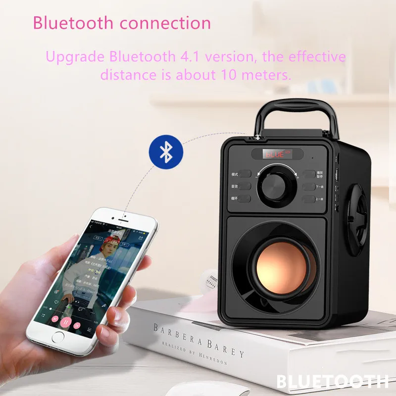 Subwoofer Wireless Bluetooth Speaker 3D Surround Computer FM Radio High Volume Portable Outdoor Caixa De Som Coluna BoomboxF4086 |