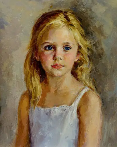 

No Framed Hand Painted Dream-Art Oil Painting On Canvas Young Beauty Little Girl Portrait Figure Art for Women Men Kids Room