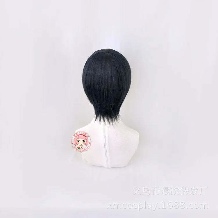 Haikyuu! Парик для косплея из аниме Tobio Kageyama короткий пурпурно-синий черный волейбола