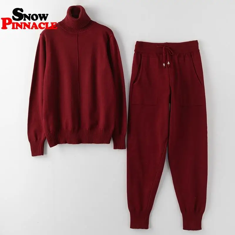 Женские костюмы со свитером на заказ Повседневные пуловеры с высоким воротом и