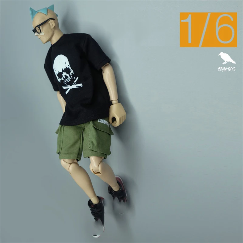 

In Stock For Sale 1/6th Fashion Trendy For Boys Short Sleeves Punish Short Pants Trousers For Usual 12inch Doll Accessories