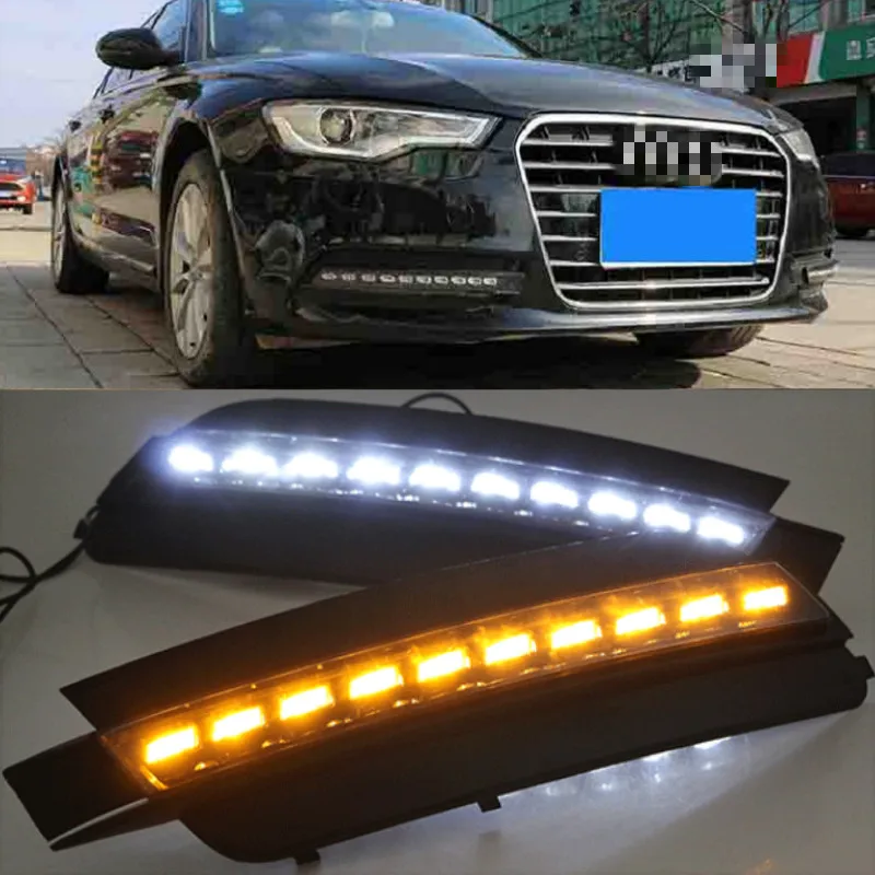 

2PCS LED Fog Lamp For Audi A6 A6L C7 2012 2013 2014 2015 White LED Daytime Running Light Waterproof Daylight