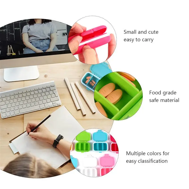

7Pcs Pill Storage Box Useful Durable Pill Holder Pill Organizer for Home