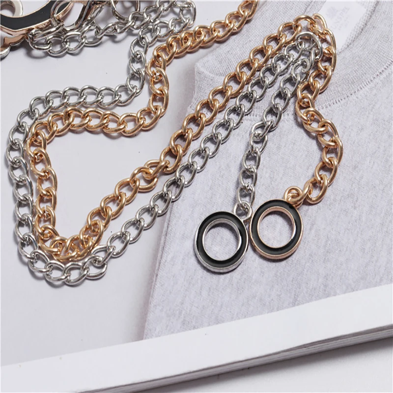 

Fashion Luxury Female Belt Ins Harajuku Punk Heart-Shaped Metal Belts Women High Waist Chain Waist Belts All-Match Accessories