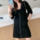 Зимние Женские однотонные толстовки с длинным рукавом, необычная толстовка, тонкие длинные топы, модные женские свитшоты