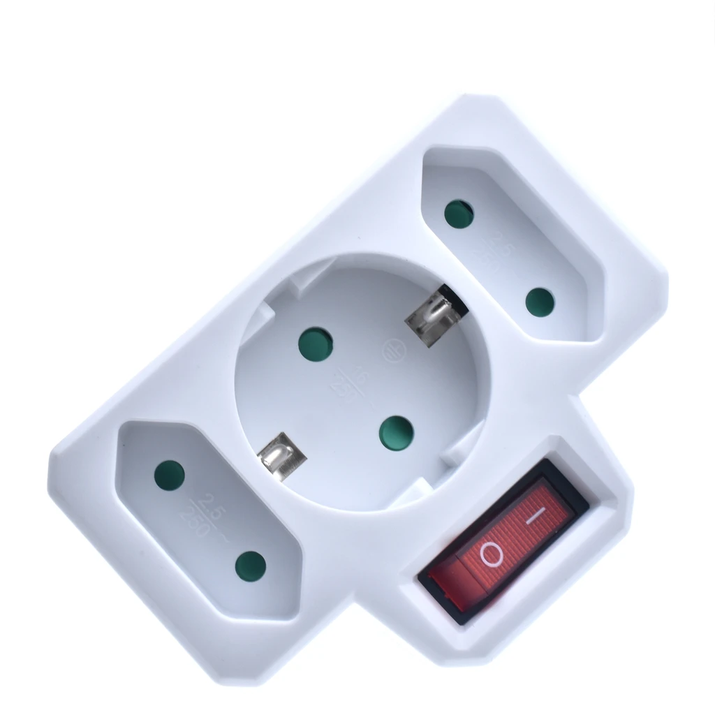 Штепсельная Вилка Европейского типа с 1 на 3 способами европейский стандартный