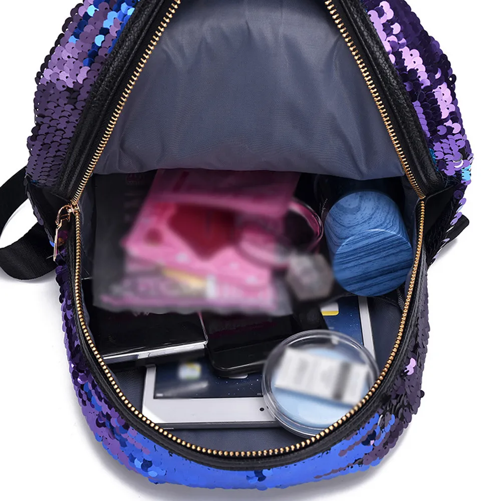 

2pcs Bag Set Sequins Backpack New Teenage Girls Fashion Bling Rucksack Students School Bag with Pencil Case Clutch Mochilas