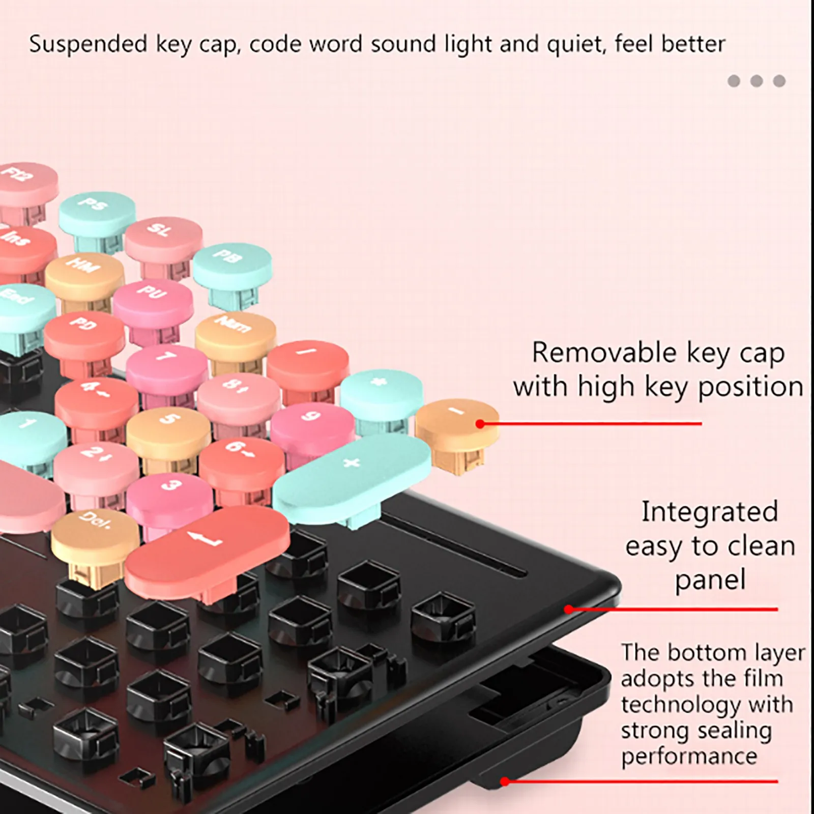 N620 Wireless Silent Punk Keyboard and Mouse Set 2.4G Keycap/PC/Mute Gaming Office | Компьютеры и офис