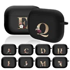 Чехол Airpod для Apple AirPods Pro, с цветочным золотым инициалом букв, с беспроводным Bluetooth зарядным устройством, силиконовый чехол для наушников