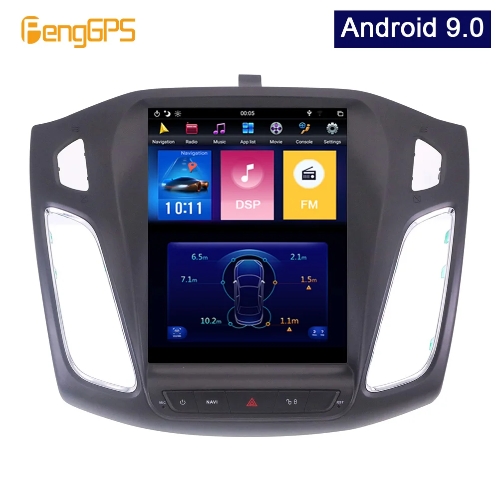 

4G 64G PX6 Android 9,0 автомобильное радио Tesla вертикальный экран для Ford Focus 2013-2017 аудио плеер в-тире Carplay GPS навигация