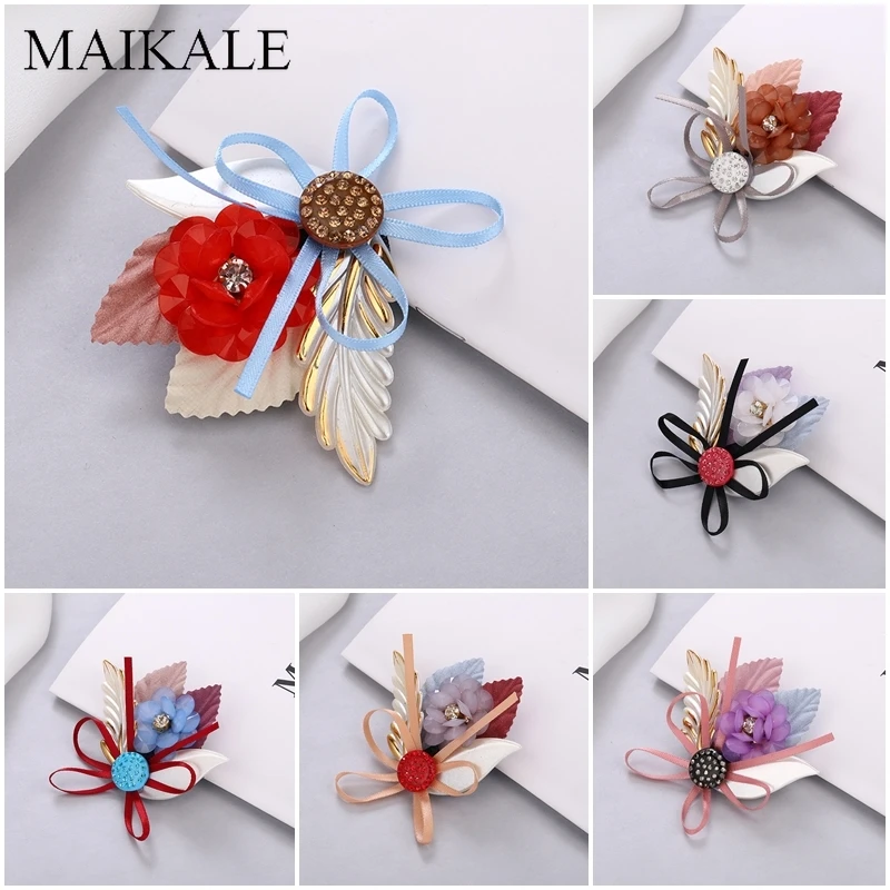 Женская акриловая брошь в виде цветка MAIKALE булавка из искусственной ткани