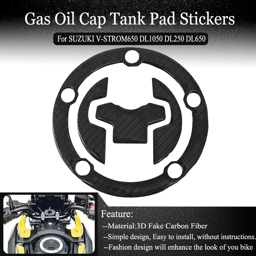 

Gasoline Cap Sticker For SUZUKI V-STROM650 DL1050 DL250 DL650 DL 250/650/1050 Motorcycle Carbon Fiber Fuel Tank Pad Decals Cover