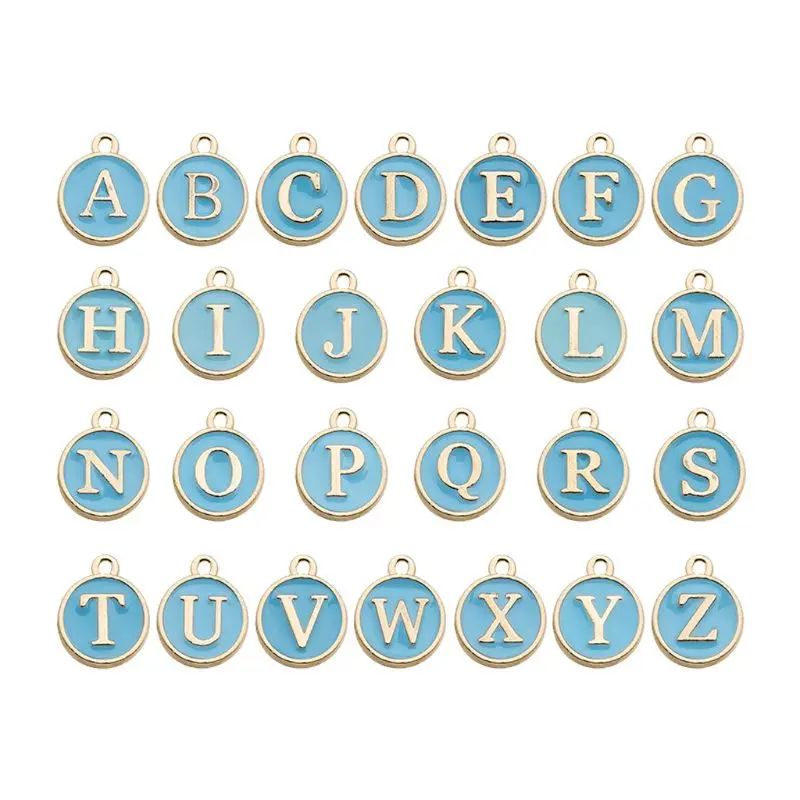 

26pcs Alphabet Letter Enamel Charms Double Sided Initial Pendant A-Z Alphabet Charm for Necklace Bracelet Jewelry Making