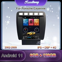 kaudiony 10 4 tesla style android 11 car radio for porsche cayenne car dvd multimedia player auto gps navigation 4g 2002 2009